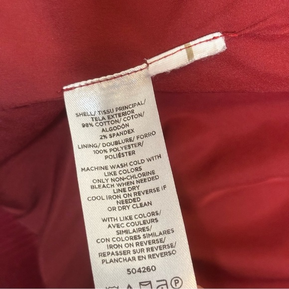 LOFT Corduroy Patch Pockets Single Button Closure Blazer-Red-Women Size 6 - Picture 6 of 6